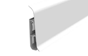 Напольный плинтус Идеал Классик К-П85 (с цельной лицевой частью), 001 Белый 2200мм/85мм/22мм, 1 м.п.